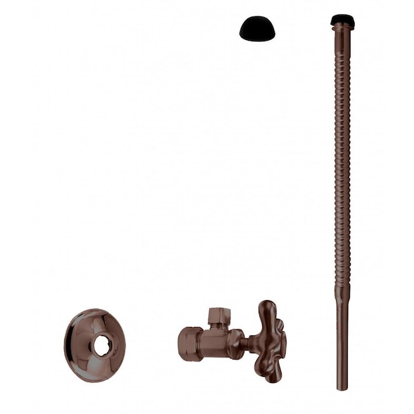 Westbrass Supply Kit, 5/8" OD x 3/8" OD x 12" Corrugated in Oil Rubbed Bronze D105K12X-12 - main
